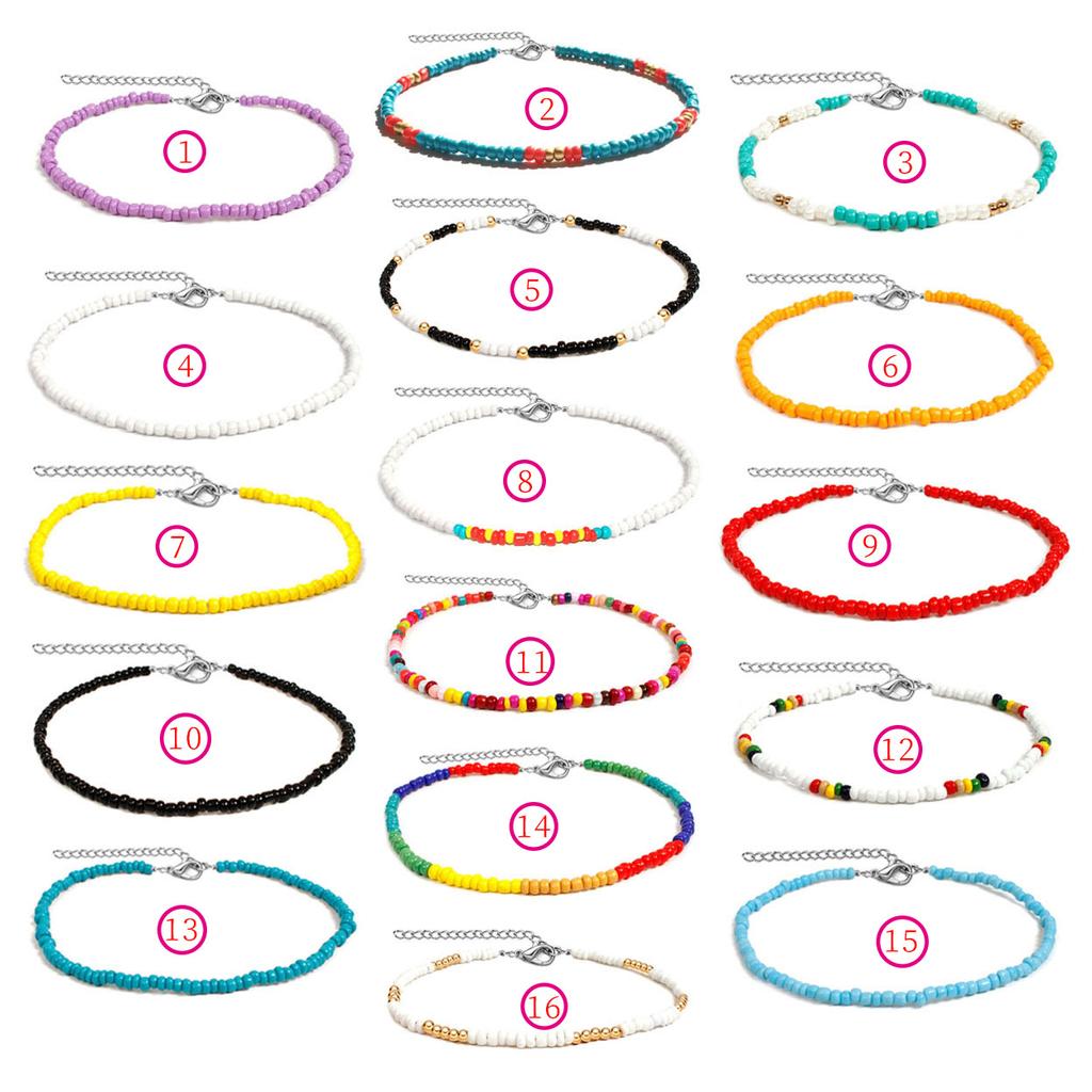 Новое колье-чокер с бусинами в стиле бохо для женщин и девочек, красочные короткие цепочки-колье, ожерелья, летние модные ювелирные изделия, подарок