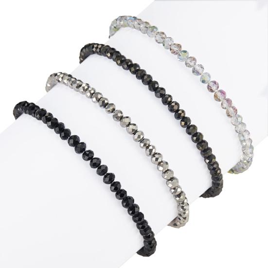 4Pcs/Set Beach Bracelet Fine Workmanship Non-Fading Stacked Bracelet Faux Crystal Versatile Bracelet for Daily Wear