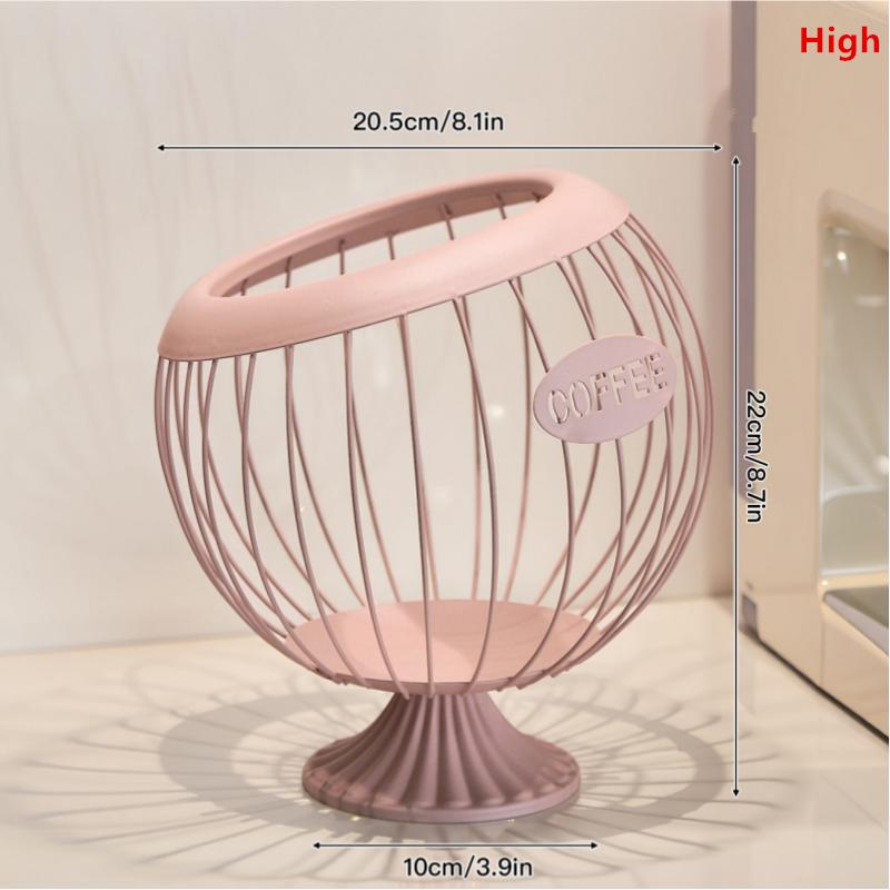 Iron Wire Coffee Pod Holder Large Capacity Basket for Kitchen Countertop Coffee Station Organization