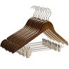 Sun Fish Wooden Hangers, 360-Degree Front Clip Men's Suit Hangers, No Trace Storage, Set of 10 (Brown, 10)