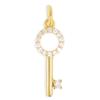 [Q2689] - Gold-plated Pendant 'Clé Des Possibles' White Gold - 20x8 Mm