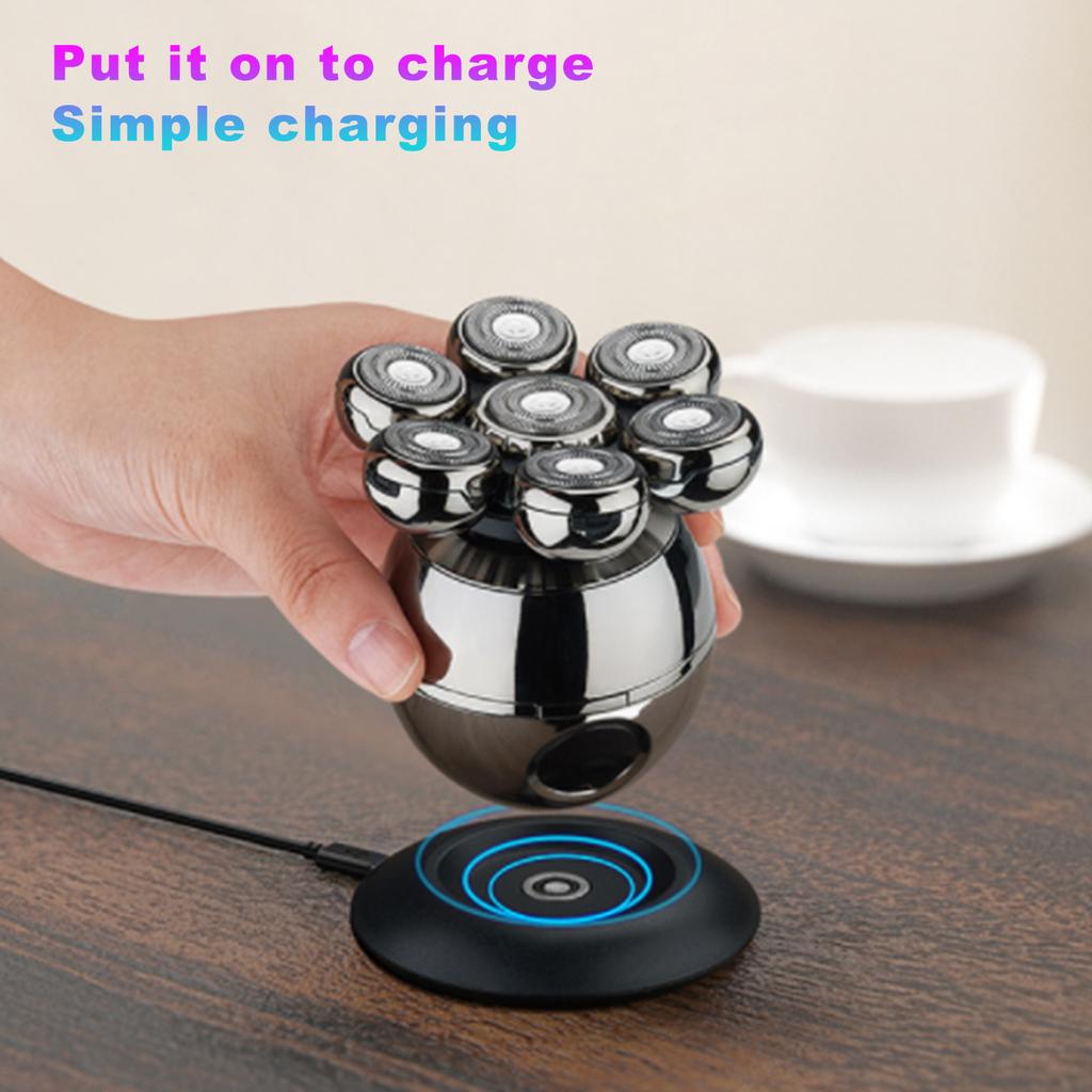 Интеллектуальная электрическая бритва для волос с 7 режущими головками и подсветкой дисплея зарядки