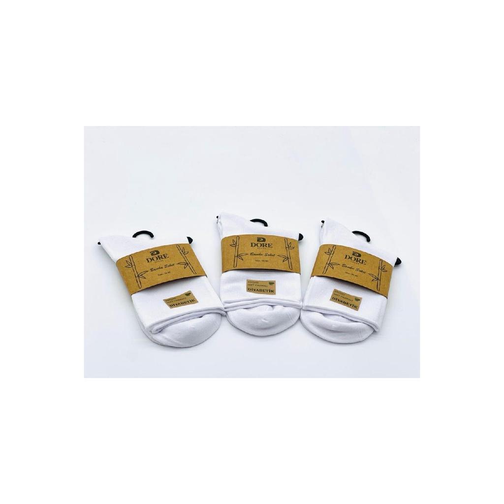 Комплект из 3 эластичных бесшовных носков из белого бамбука