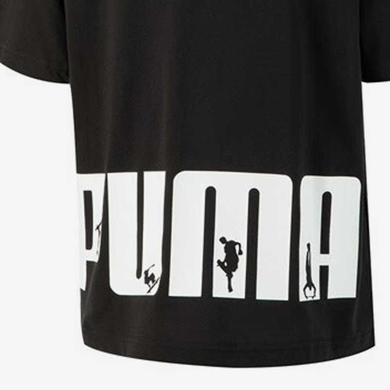 Puma Футболка с коротким рукавом и принтом логотипа, цвет черный, для мужчин 620221-01