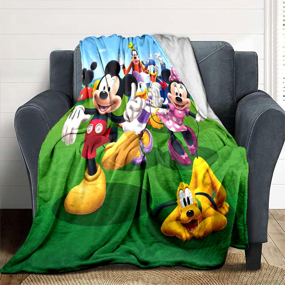Mickey Friends Adventure Flannel Blanket Super Soft Warm Cozy Blanket For Sofa Bed Office Travel Allseason Home Decor Gift