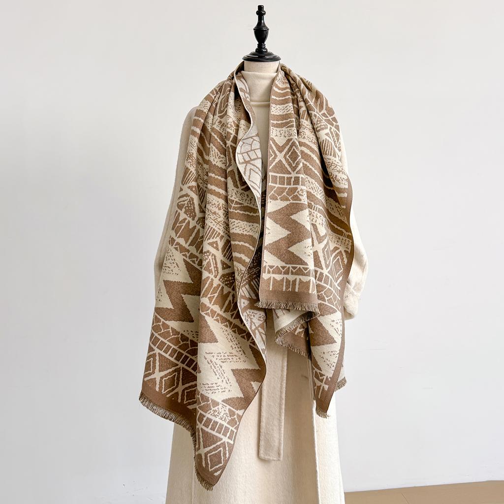 Winter Women's Fashion Warm Poncho Imitation Cashmere Thick Shawl Wrap Female Pashmina Blanket Bufanda Echarpe Scraf