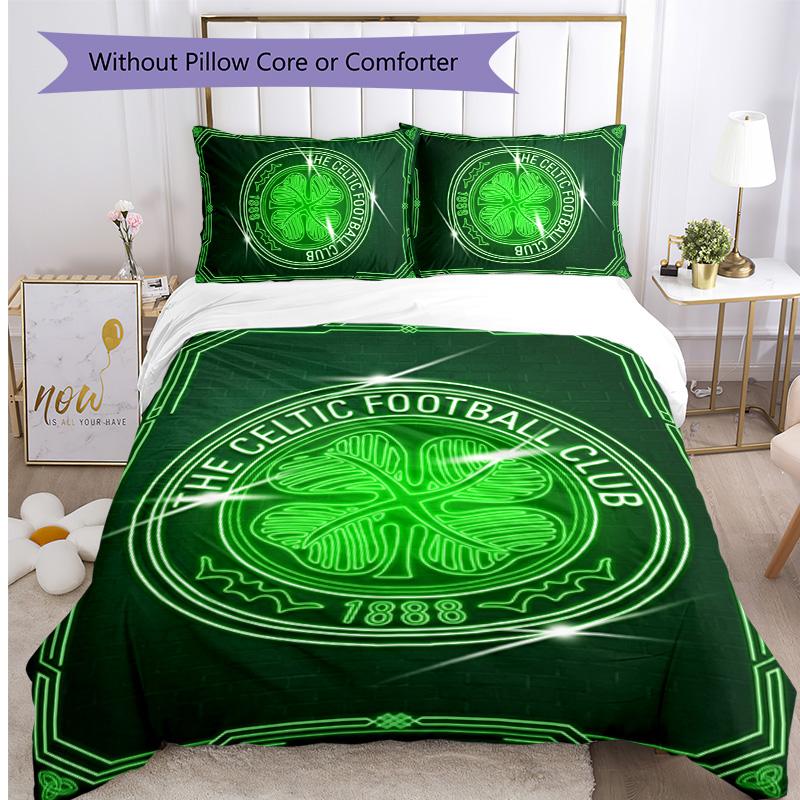Celtic FC Printed 3PCS Bedding Set Breathable Duvet Cover with Pillowcases Decorative Bed Linen for Bedroom Home