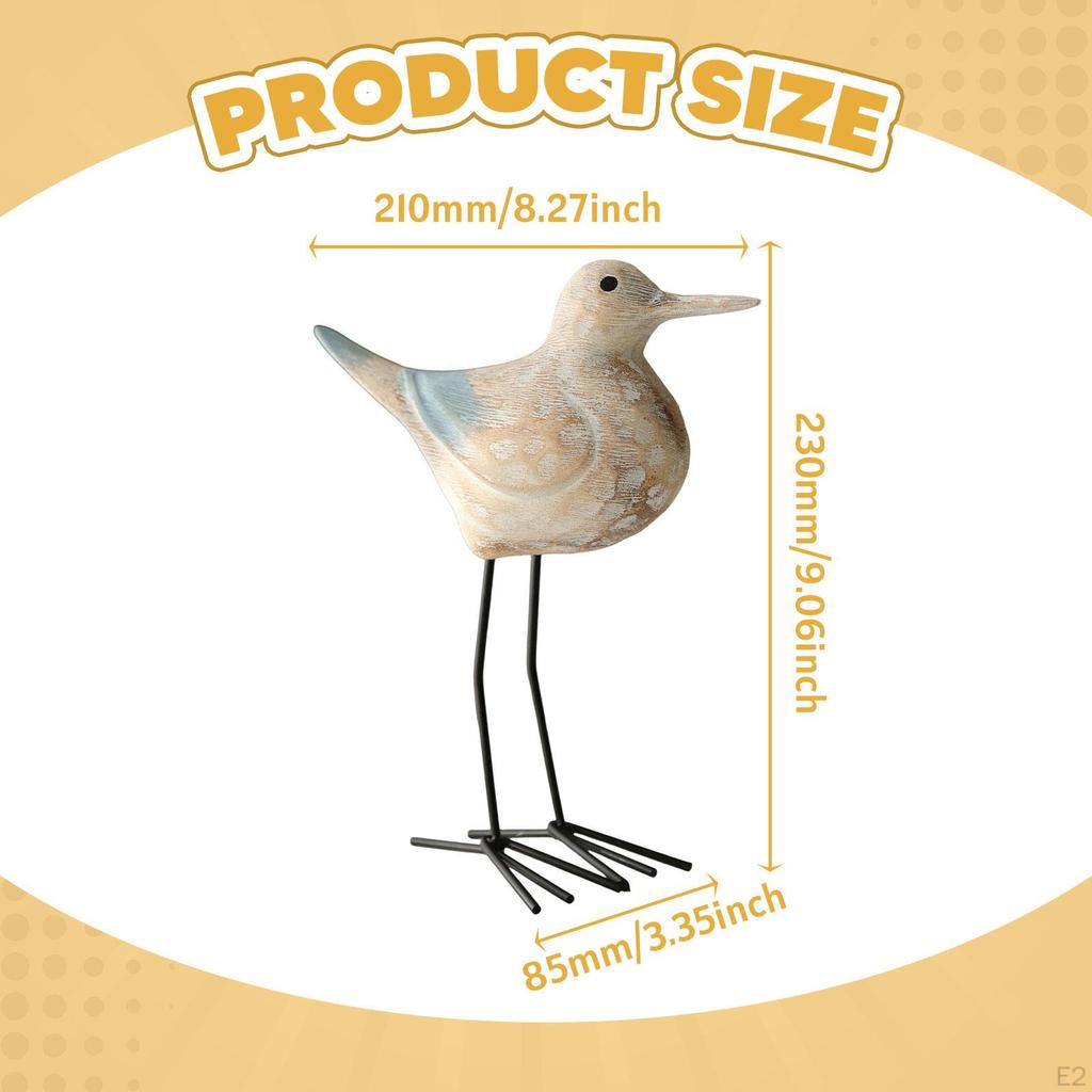 Sea Bird Figurine Tabletop Ornament Art Crafts Collection Retro Wooden Sculpture Decorative Statue