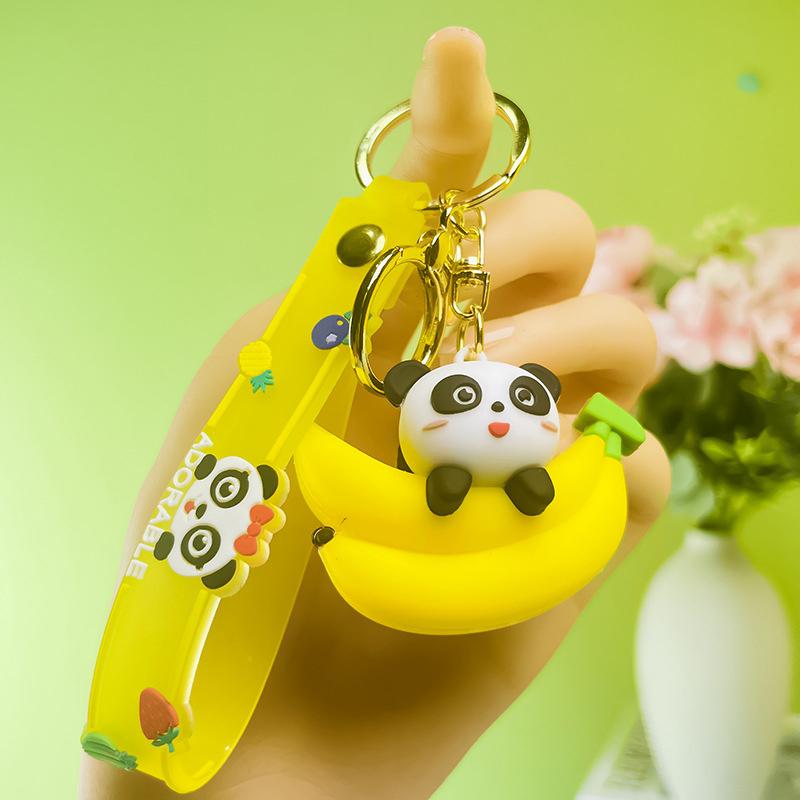 Милый мультяшный брелок панда силиконовый кукла-животное брелок сумка подвески