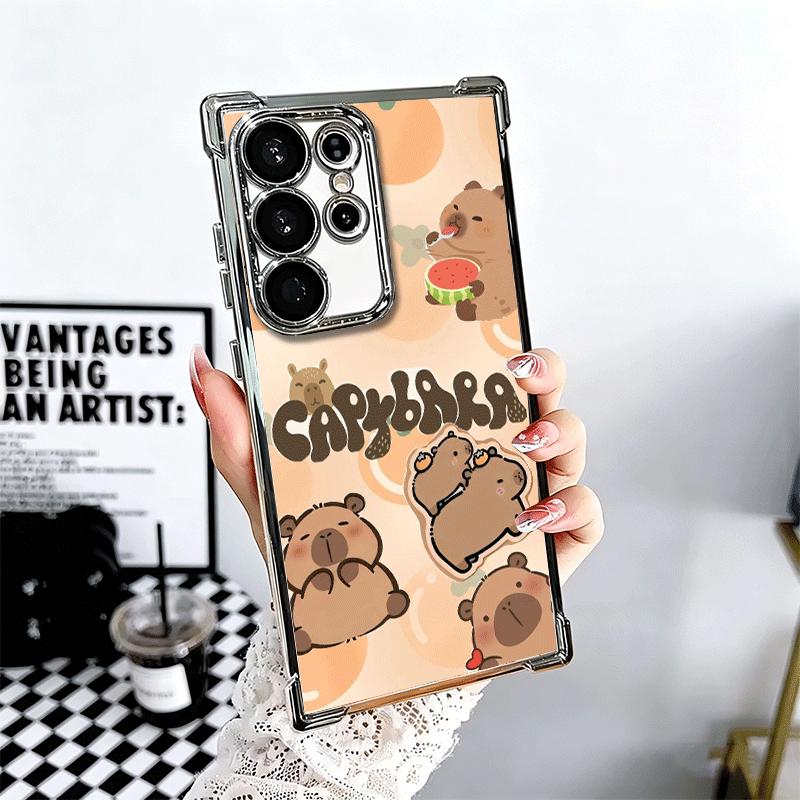 Забавный Капибара Мультяшный Милый Покрытие Чехол для Телефона Для Samsung Galaxy S24 S25 FE S26 Edge S23 Ultra S22 S21 Plus S20 Противоударный Airab