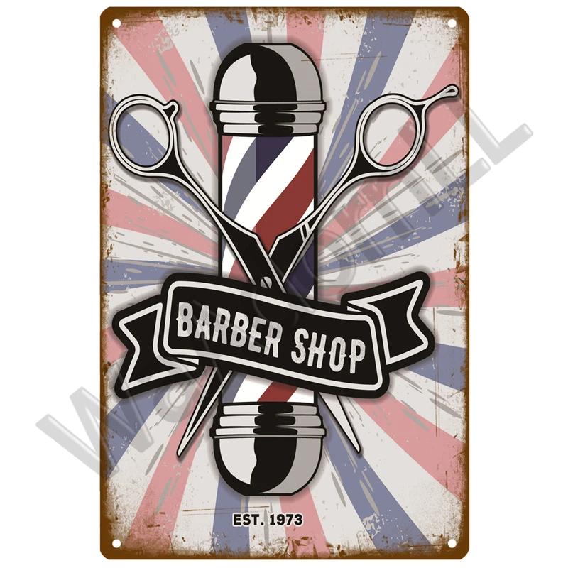 Парикмахерская Ретро Паб Бар украшения жестяная вывеска потертый шик домашний декор доска металлическая вывеска настенный постер винтажный декор искусство винтаж