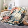 Artistic Cats  Print Flannel Blanket, High quality Comfortable for All Seasons, Home Decor, Warmth and Comfort