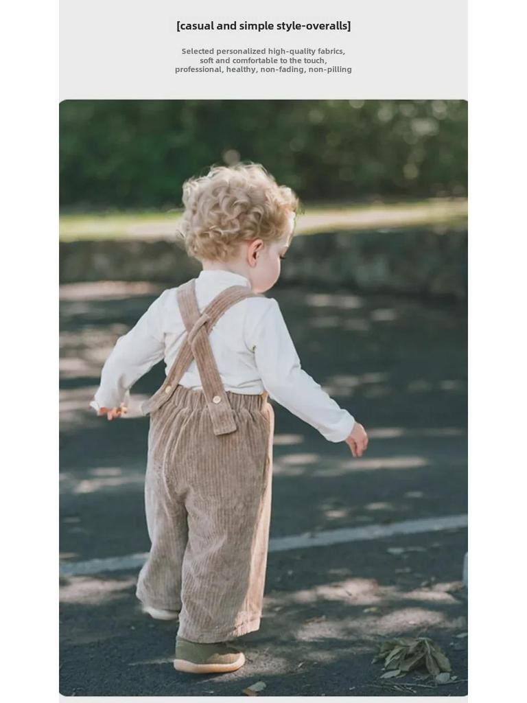 2025 Европейские и американские детские стильные комбинезоны осень/зима: Уличные штаны для мальчиков и девочек