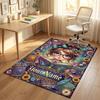 Magical Fox Theme Soft Crystal Velvet Rug Custom Name & Text Print Non Slip Floor Rug for Bedroom Living Room