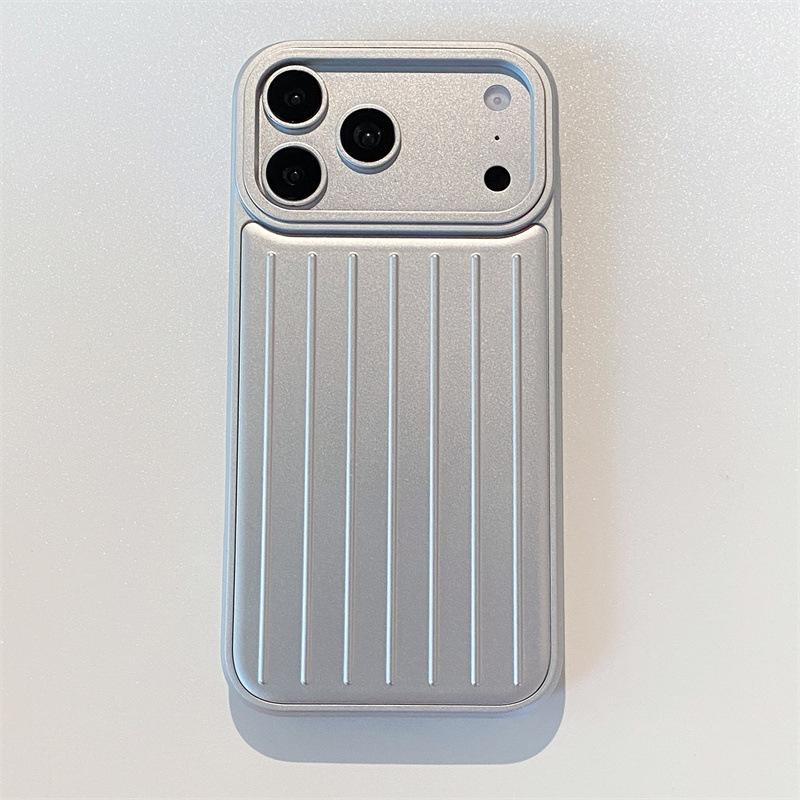 Luxury Solid Colors Bussiness Luggage Texture Silicone Plastic Phone Case For iPhone 17 16 15 Pro Max Shockproof Protective Cover