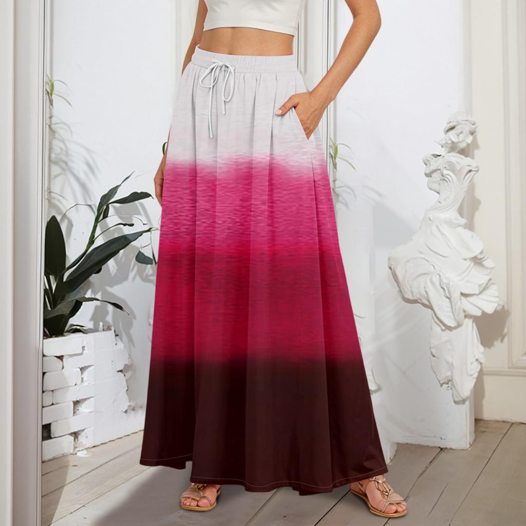 Женские струящиеся расклешенные юбки-макси с оборками и эластичным поясом, элегантные многослойные длинные юбки в стиле бохо