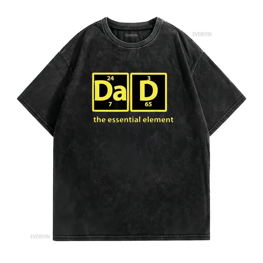 Dad Periodic Table Of Elements T Shirt vintage Washed Breathable Stylish graphic Soft streetwear homme Stretched