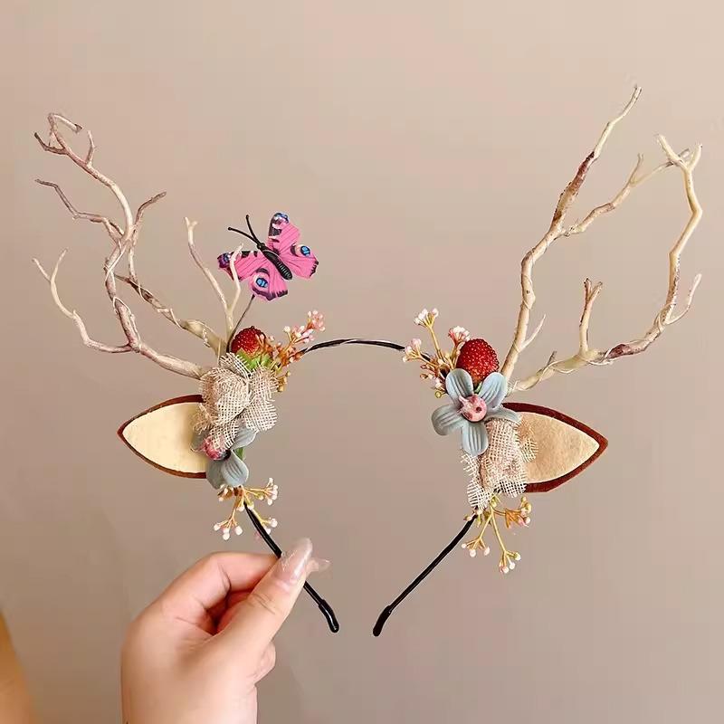 Children's Christmas Antler Headband Hair Clip - Festive Holiday Accessory
