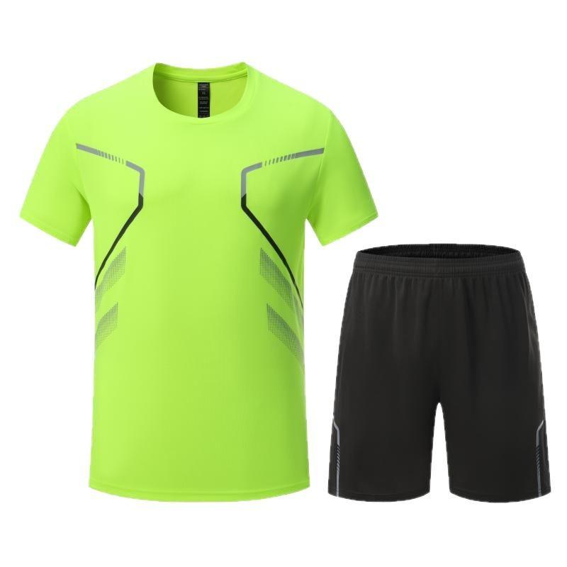 Summer quick-drying short-sleeved sports suit, running suit, comprehensive training suit, quick-drying, cool and comfortable short-sleeved shorts whol