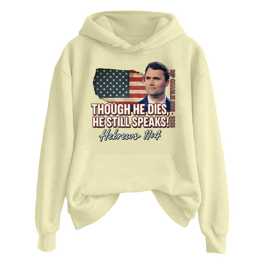 Ladies Fashion Casual Long Sleeve Printed Round Neck Hoodie Pullover Top