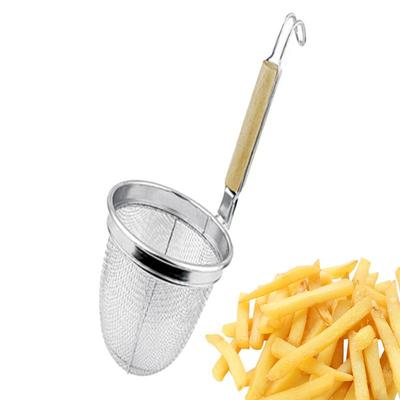 Корзины для лапши для варки лапши Сетчатая корзина-фильтр Кухонная корзина для продуктов Сетка с деревянной ручкой Для дома Ресторана Квартиры