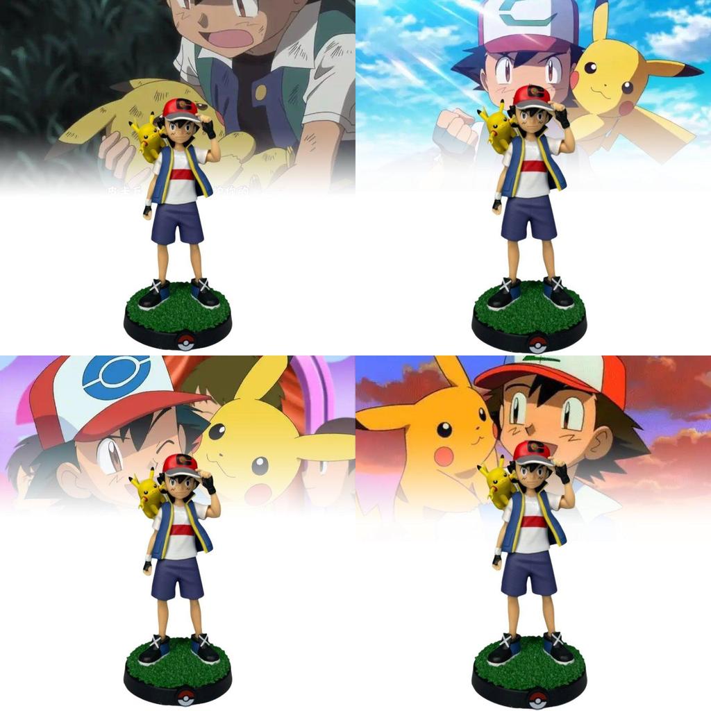 Очаровательная фигурка Пикачу и Эша Коллекционная игрушка Модель из ПВХ Идеально подходит для подарков и декора