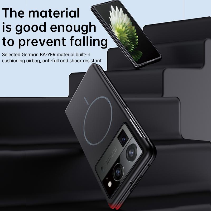 Для Magsafe Ультратонкий Безрамочный Чехол Для Tecno Phantom V Fold2 V Fold Матовый Беспроводная Зарядка Жесткий ПК Ударопрочная Задняя Крышка