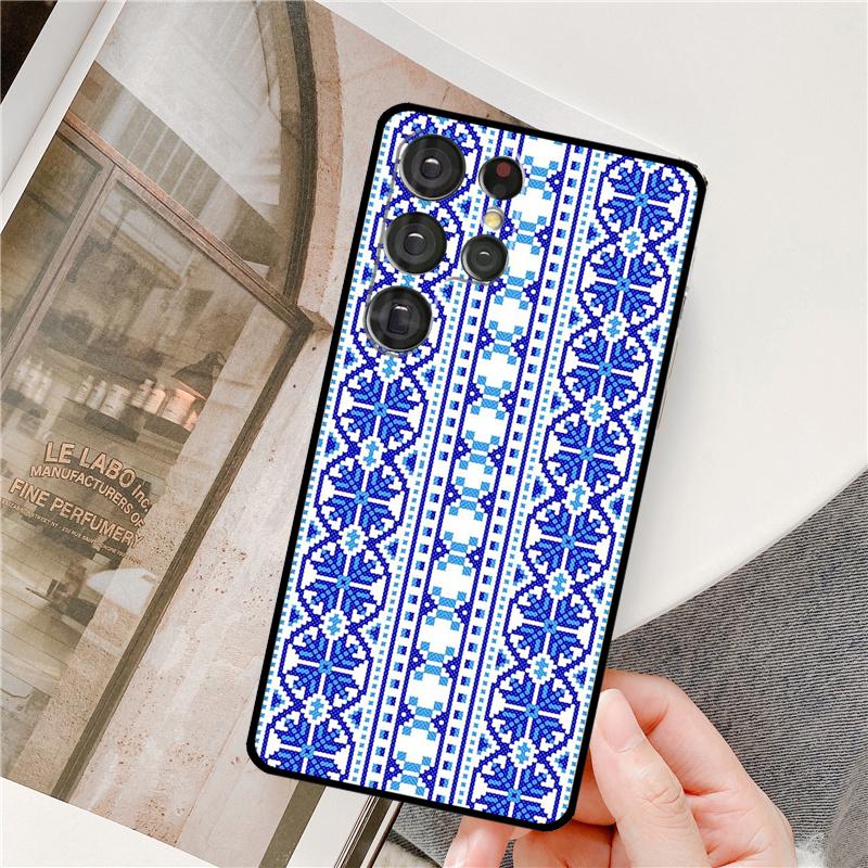 Чехол с украинским узором для Samsung Galaxy S25 Ultra S9 S10 S20 FE S21 S22 S23 Plus S24 Ultra Полное покрытие