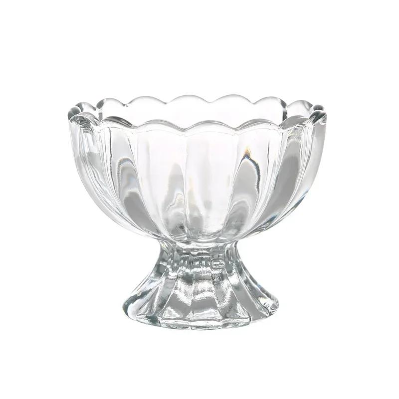 Стеклянная чашка для мороженого и йогурта в форме лепестка, летние десертные чашки для пудинга, закуски, орехи, фруктовый салатник, бокал для вина для домашнего десертного магазина