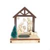 Christmas Nativity Scene Candle Holder Wood Frame Rustic Multifunctional for Table Centerpiece