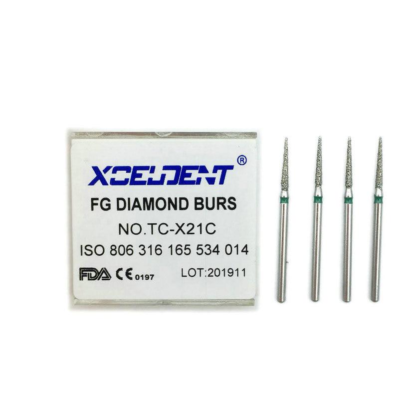 10 шт., стоматологические алмазные боры, полировальные, сглаживающие, отбеливающие, грубые, FG, высота 1,6 мм, наконечник TC-X21C