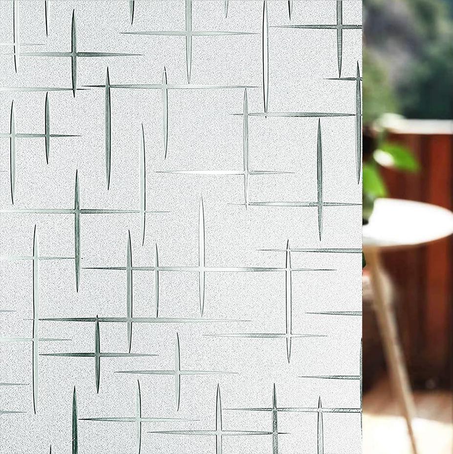 Радужная декоративная оконная пленка, витражная пленка для защиты конфиденциальности, матовое стекло со статическим прилипанием для стеклянной двери дома, 3D-дизайн щебня