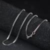 S925 Sterling Silver Necklace 2 .0mm Hollow Double Box Chain Classic Fashion Clavicle Chain Hip Hop Ins Neutral Boutique Jewelry