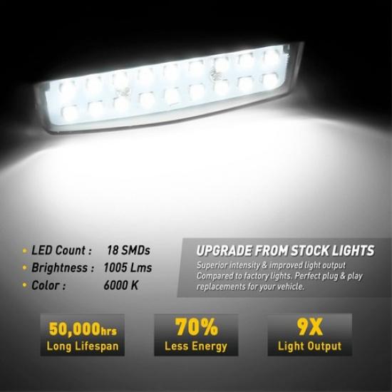 [ПОЛНЫЙ СВЕТОДИОД] Комплект корпусов белых фонарей подсветки номерного знака для Nissan Altima/Sentra/Maxima