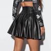 Pu Pleated Skirt European and American Style Plus Size Short Skirt Women's Skirt 2024 New Cross-Border Ins Style