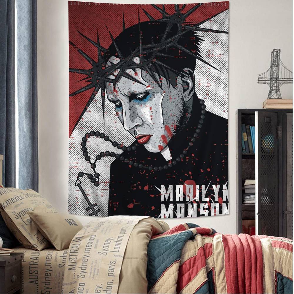 MMarilyn MManson Подвесной Богемный Гобелен для Гостиной Дома Комнаты в Общежитии Декор Японский Гобелен