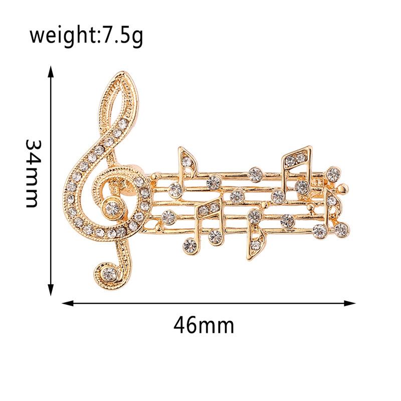 Fashion Music Note Brooches Pins Gold Silver Color Enamel Brooch Elegant Party Accessories For Musical Lovers