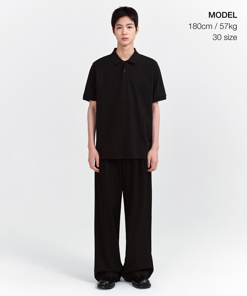 MUSINSA STANDARD Super Wide Hidden Banding Slacks [Black]