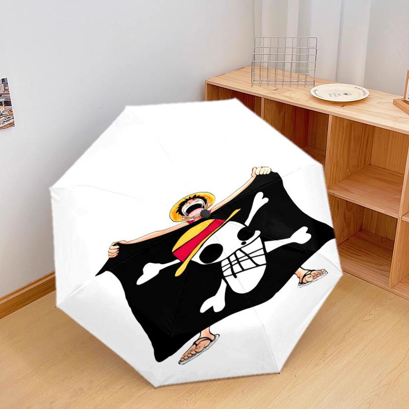 1 шт. Автоматический складной зонт - Один кусок с рисунком логотипа Jolly Roger, портативный складной дизайн с 8 спицами, рождественские и новогодние подарки