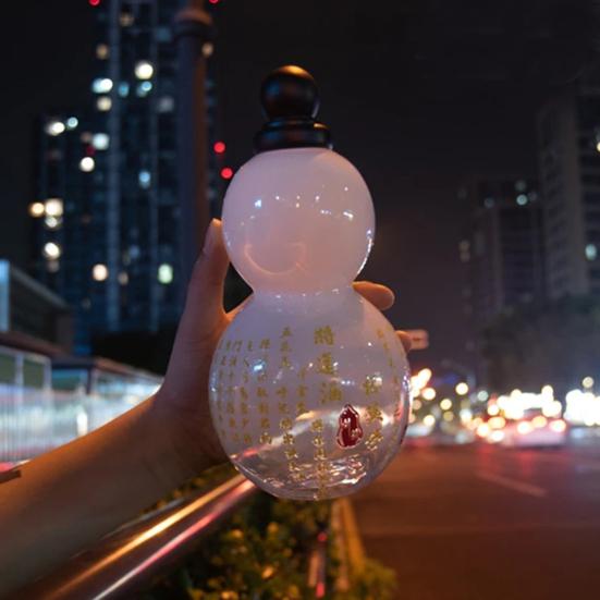 800ML Gourd Water Bottle with Strap Waist Rope Cup Brush Charm DIY Sticker Monkey King Wukong Drinking Bottle