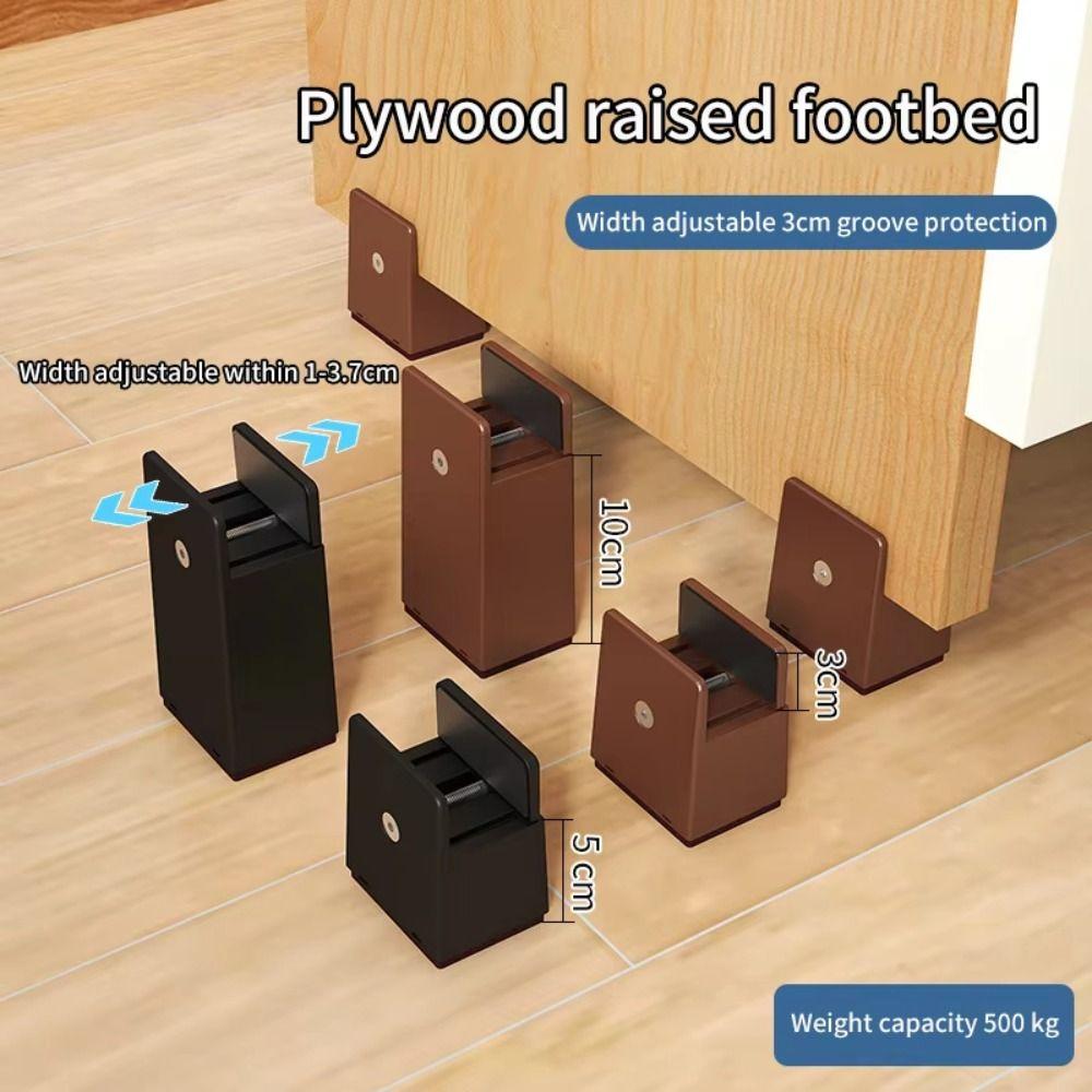 Splint-type Chair Feet Riser Moisture-proof Base Bed Leg Mat  for 10-37 MM Wide Square Furniture