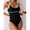 Новый женский купальник с цветными блоками, цельный, с контролем живота, спортивный, стройнящий, купальный костюм, женский, сексуальный, модный