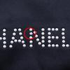 Chanel Жемчужный логотип Сумка через плечо A17840 кошелек черный Сатин Женский Б/У