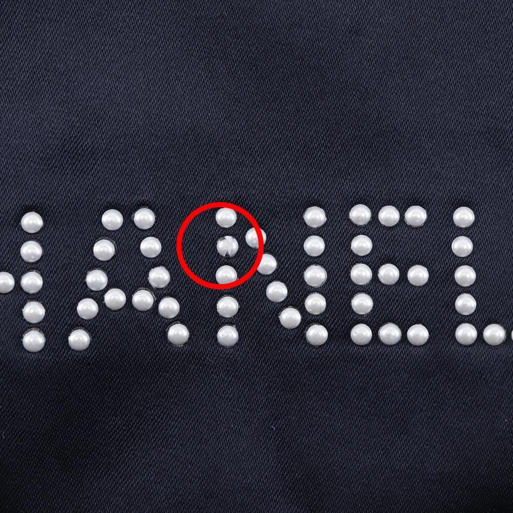 Chanel Жемчужный логотип Сумка через плечо A17840 кошелек черный Сатин Женский Б/У