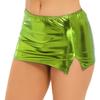 Women Shiny Wet Look Split Mini Skirt Bodycon Short Pencil Skirts Sexy Clubwear Night Club Rave Pole Dance Costume