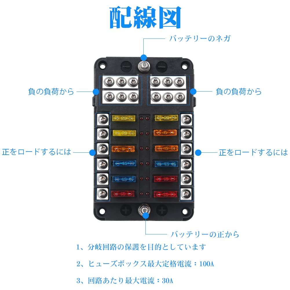ADPOW предохранительный блок 12 держатель водонепроницаемый пылезащитный светодиодный сигнальный фонарь блок защиты цепи с комплектом для зуммера и наклейкой ATOATC лезвие предохранитель для авто B