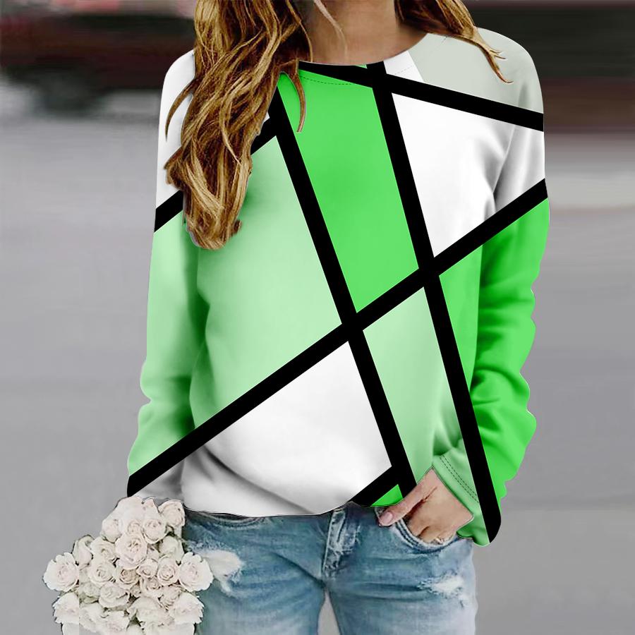 Зимний новый дизайн, пуловер с принтом, пуловер в стиле ретро, осенний женский повседневный свитер с длинными рукавами, футболка с круглым вырезом, женские свободные топы