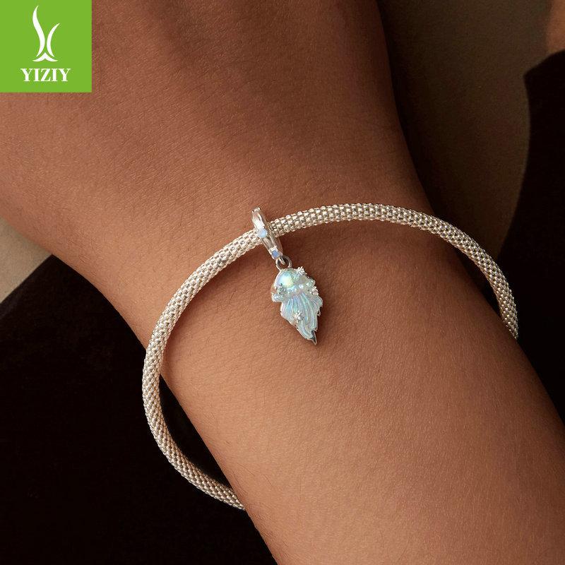 Подвеска Медуза Голубая Мечта Сделай Сам Аксессуары, Летний Океанский Ветер S925 Стерлинговое Серебро Браслет С Бусинами