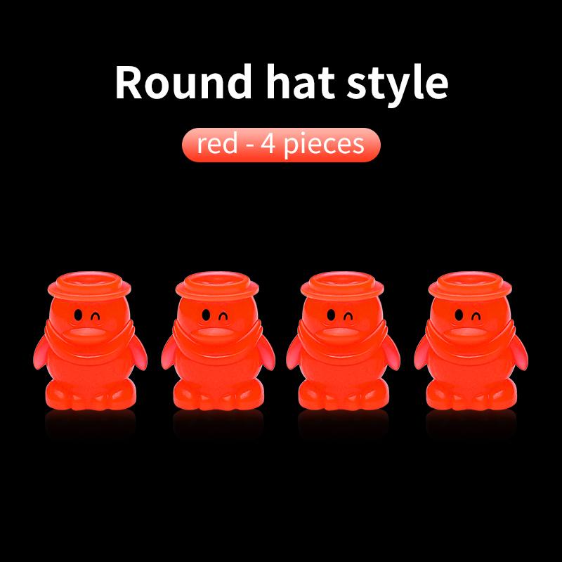 4 шт. Автомобильные светящиеся колпачки для вентилей шин, флуоресцентные ночные светящиеся колпачки для вентилей колес мотоциклов, велосипедов, колес, шин, декор