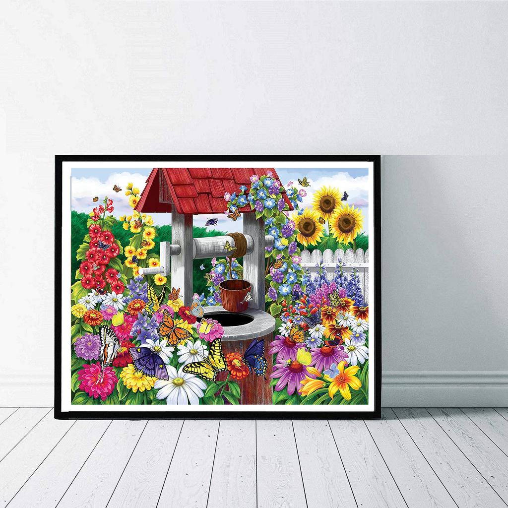 5D DIY Алмазная картина Цветочное поле Набор для вышивки крестом Мозаика Алмазная вышивка Роза Полный круглый квадратный дрель Украшение дома